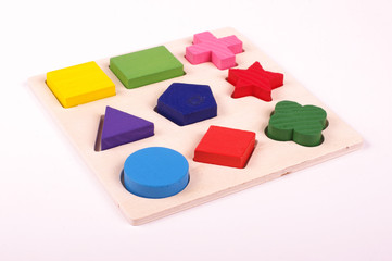 Shape puzzle game isolated on the white background