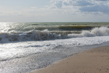 Storm on the Black sea, big waves