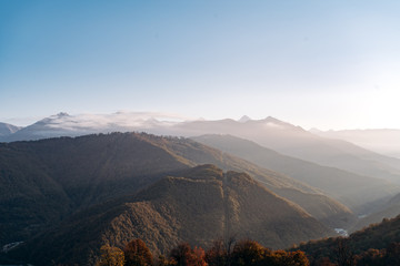 Fototapeta premium Charming views over the years. Beautiful view of the mountain landscape. Beautiful mountains and sky
