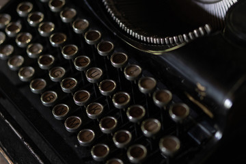 close up of the keys of very old typewrither