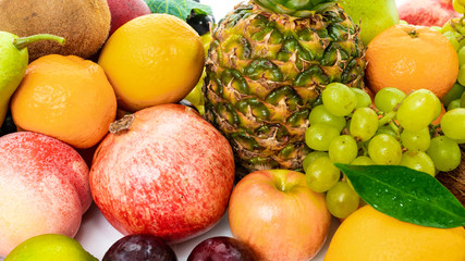 Fresh fruits background.Healthy eating