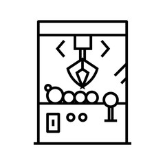 Automat game line icon, concept sign, outline vector illustration, linear symbol.