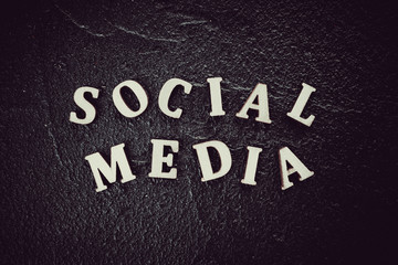 Fototapeta premium Social media text written on black background
