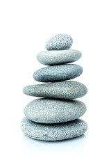 Fototapeta na wymiar Stacked harmony stones in zen balance. pile of stones isolated on white background