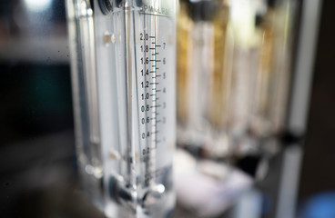 Research in the laboratory - measuring indicators of temperature and pressure. Temperature control and fixation devices in an industrial enterprise