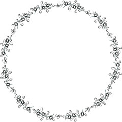 A wreath of unusual flowers. Illustration drawn in vector by hand. For cover design, Notepad, packaging, scrapbooking, things, poster, fabric.