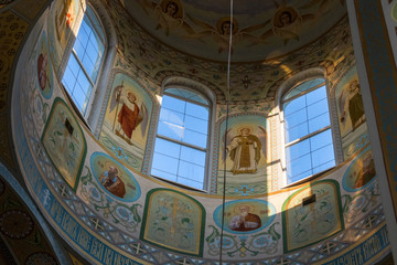 inside of orthodox church in ukrainian mukachev,