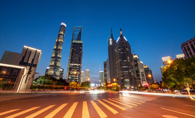 Fototapeta na wymiar Velocity effect of Lujiazui city night in Shanghai..