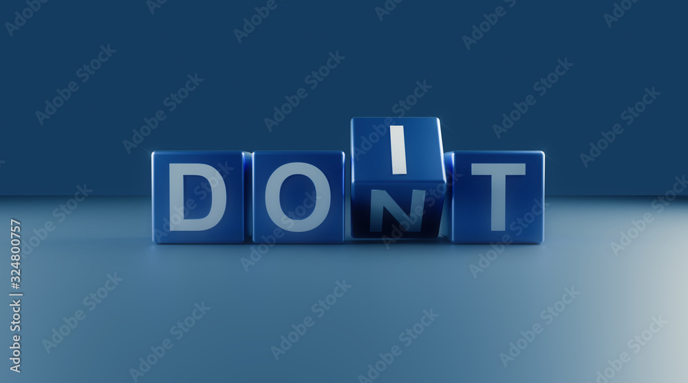 Fototapete do it on shiny blocks, 3d rendering