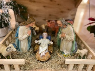 szopka, Boże Narodzenie, Narodzenie Pańskie, Matka Boże, św. Józef, Jezus, dzieciątko, dziecko - obrazy, fototapety, plakaty