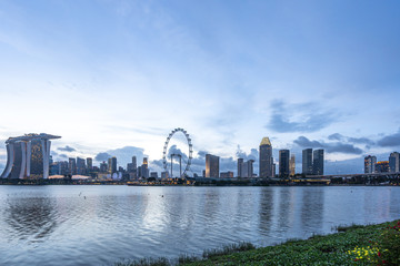 city skyline in singapore