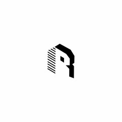 R initial letters elegant logo