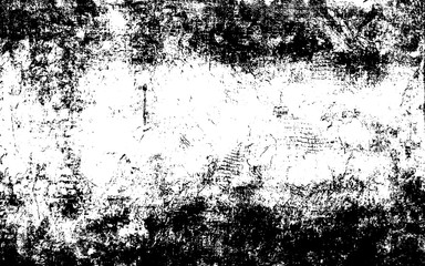 Scary shabby cement background. Old rough concrete wall texture. Black white grungy pattern.