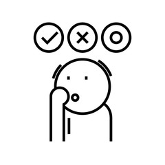 Answering line icon, concept sign, outline vector illustration, linear symbol.