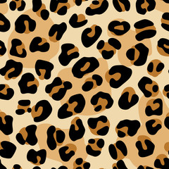 Leopard skin print. Vector seamless pattern