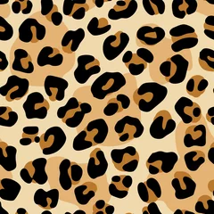 Fotobehang Dierenhuid Print van luipaardhuid. Vector naadloos patroon