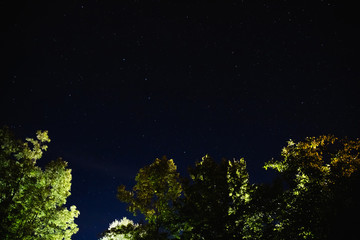 Milky way stars on a dark night sky.