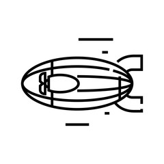 Airship line icon, concept sign, outline vector illustration, linear symbol.