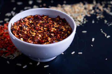 red hot pepper in a white Cup