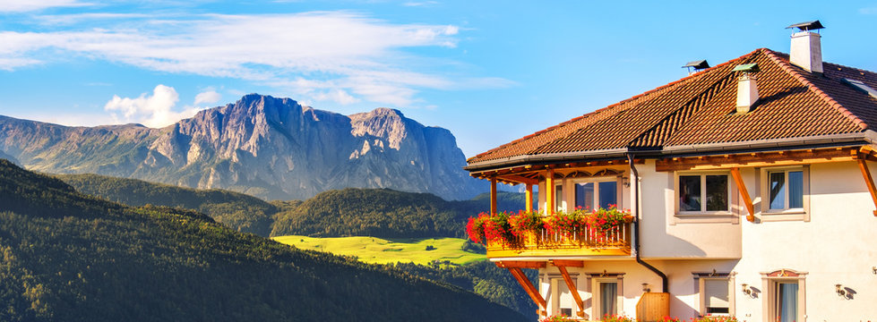 italy web banner horizontal background dolomites mountains Trentino Alto Adige region Bolzano province panoramic landscape