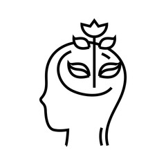 Blooming idea line icon, concept sign, outline vector illustration, linear symbol.