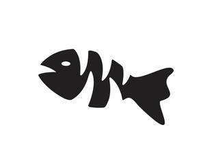 Obraz premium Fish logo template for design. Icon of seafood restaurant. Illustration of graphic flat style