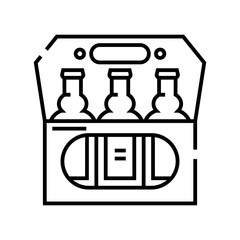 Beer bottles line icon, concept sign, outline vector illustration, linear symbol.