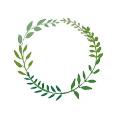 Obraz premium Herbal wreaths great to place any text, quote or logo. Floral frame made of hand drawn twigs. Round border design great for spring or summer theme. Vector