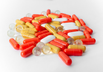 Pills isolated on white background