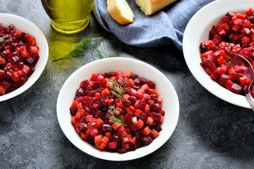 Beet salad in bowl