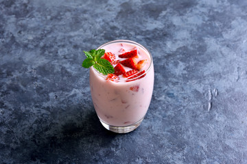 Strawberry yogurt with fresh berries