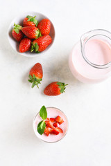 Strawberry yogurt with fresh berries
