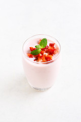 Strawberry yogurt with fresh berries