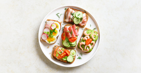 Open faced sandwiches
