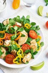 Vegetable salad with chicken meat