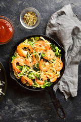Shrimp and broccoli pasta