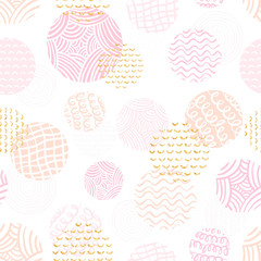 Fototapeta na wymiar Cute hand drawn doodle circles seamless pattern, abstract background, great for textiles, banners, wallpapers, wrapping - vector design