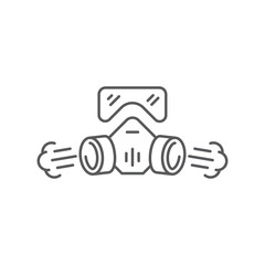 Fototapeta premium Gas mask vector icon symbol isolated on white background