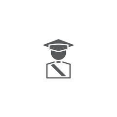 Graduate vector icon symbol isolated on white background