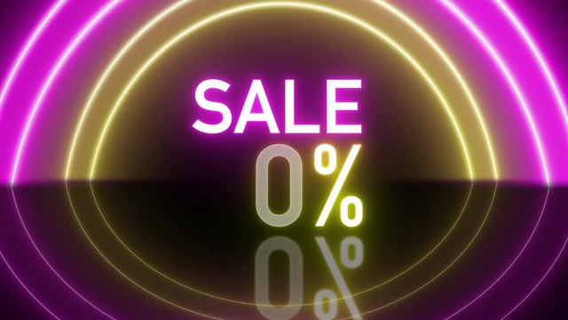 4k title neon light glow colorful background cycle line neon motion up  promote product discount on sale 30% buy to day safe Budget