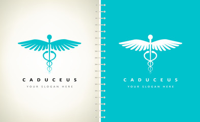 caduceus medical logo vector design