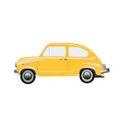 vector image of yellow reto car