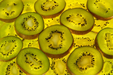 slices of kiwi isolated on white background