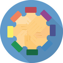 Vector flat friends icon, isolated on a gray background.