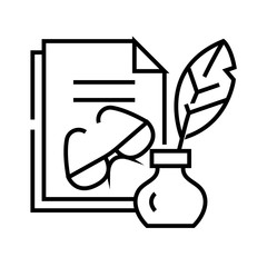 Authorship line icon, concept sign, outline vector illustration, linear symbol.