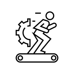 Automated person line icon, concept sign, outline vector illustration, linear symbol.