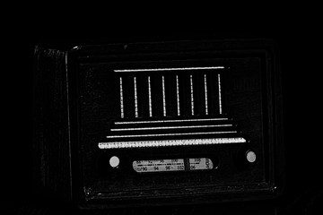 Old Radio Vintage Black and White