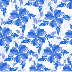 Vector abstract background flowers seamless pattern