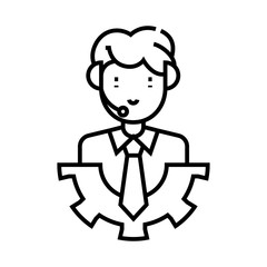 Assiatant line icon, concept sign, outline vector illustration, linear symbol.