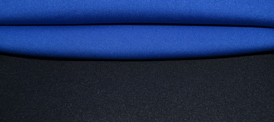 blue and black neoprene fabrics 